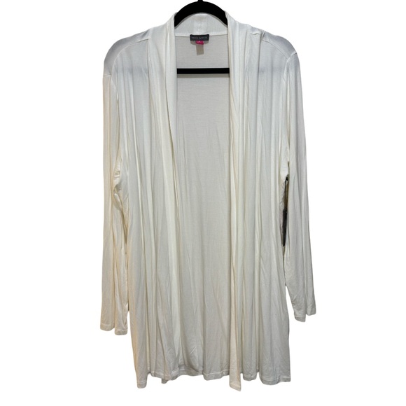 Vince Camuto Open-Front Long-Line Cardigan - Ivory - Picture 2 of 5
